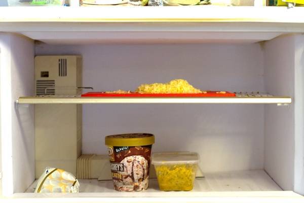 Freezer of food.