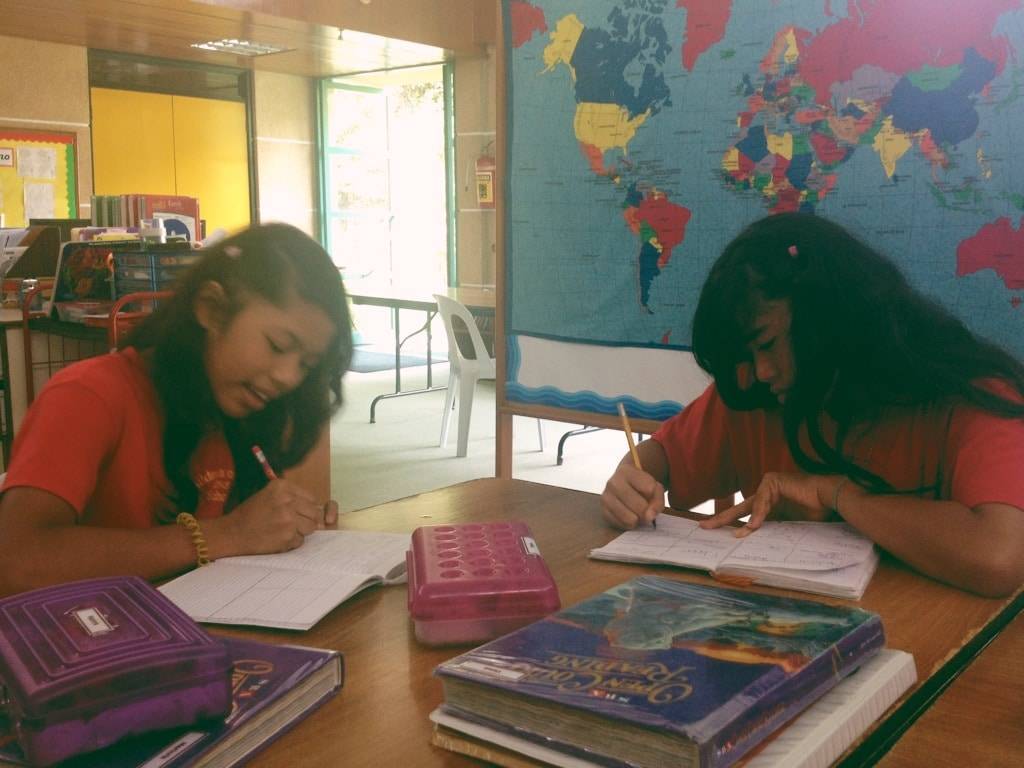 Young girls in school.