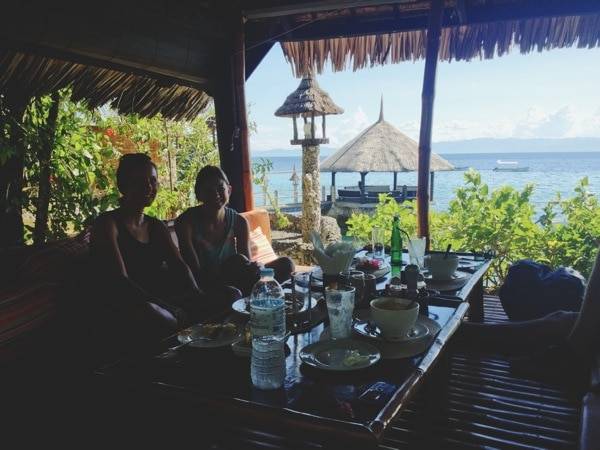 People sitting at a table.