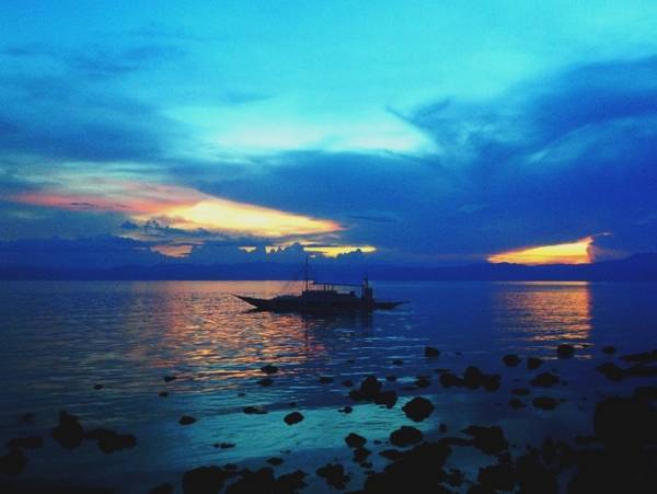 Ocean view during sunset.