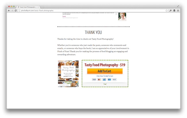 Tasty Food Photography Sales Page - After.