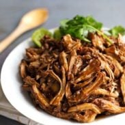 Honey Glazed Crockpot Chicken Adobo - simple pantry ingredients, hardly any hands-on time, 200 calories. | https://applynowtoget.com