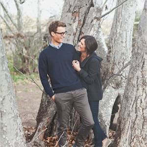 Man and woman outside.