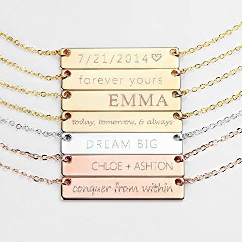 Personally engraved necklaces.