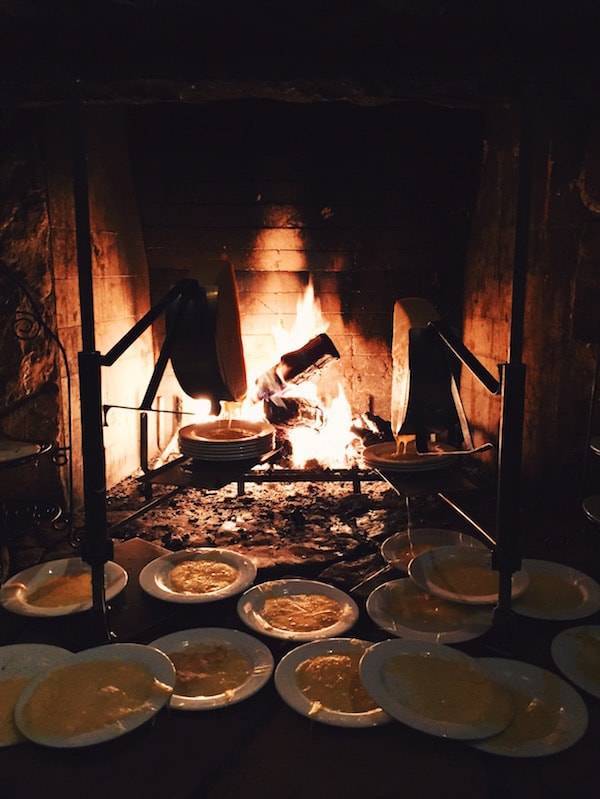 Fireplace.