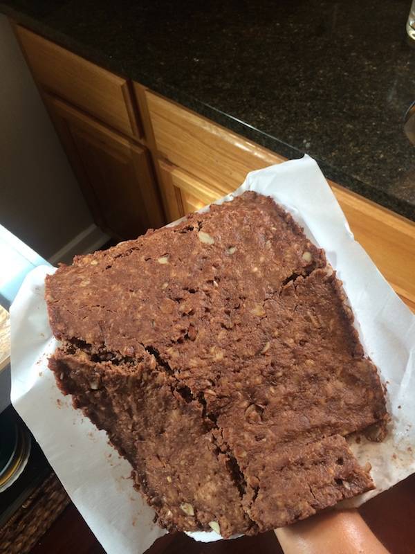 Chocolate mush on parchment paper.