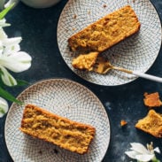 Pistachio loaves on plates
