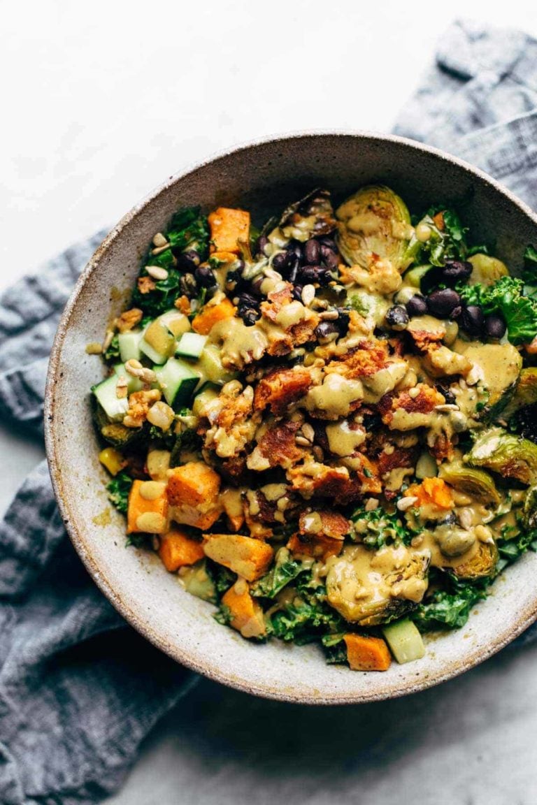 Kitchen Sink Sunflower Salad in a bow.