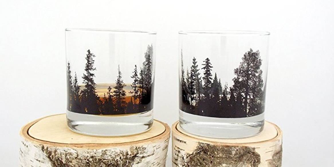 Two whiskey glasses.