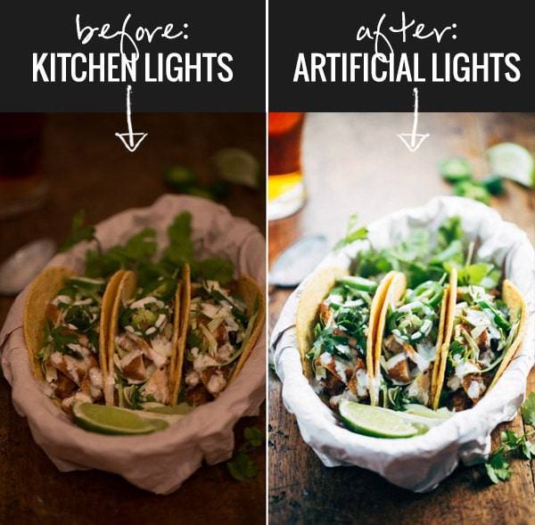 Before and after photos of food.