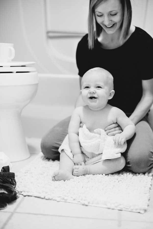 Woman with a baby.