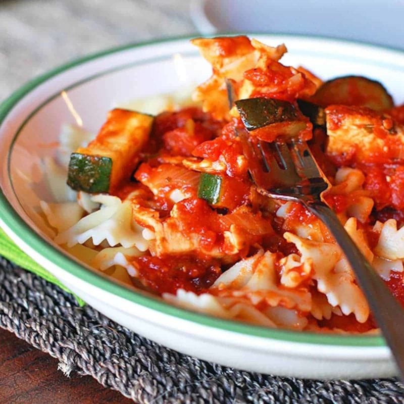 A picture of Chicken Zucchini Pasta