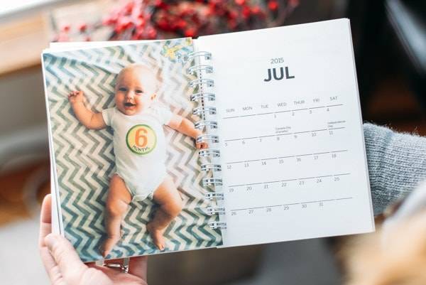Small calendar with photos.